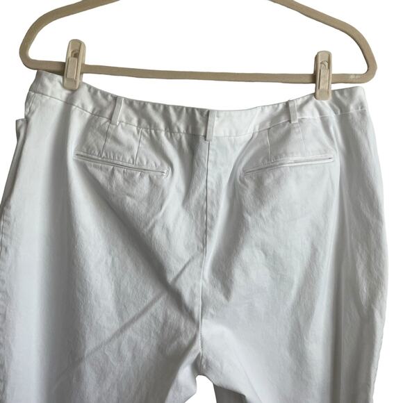 Lane Bryant Women Crop Pants 24 White Straight Leg Beachy Coastal Capris Vacay - Picture 6 of 9
